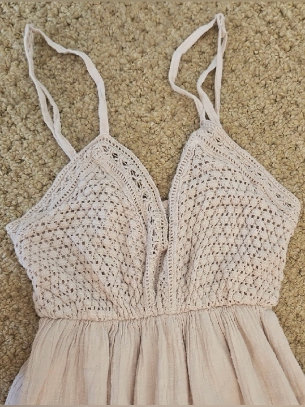 Blanco By Nature Women’s Cream Crochet-Trim Maxi Dress - Picture 2 of 3
